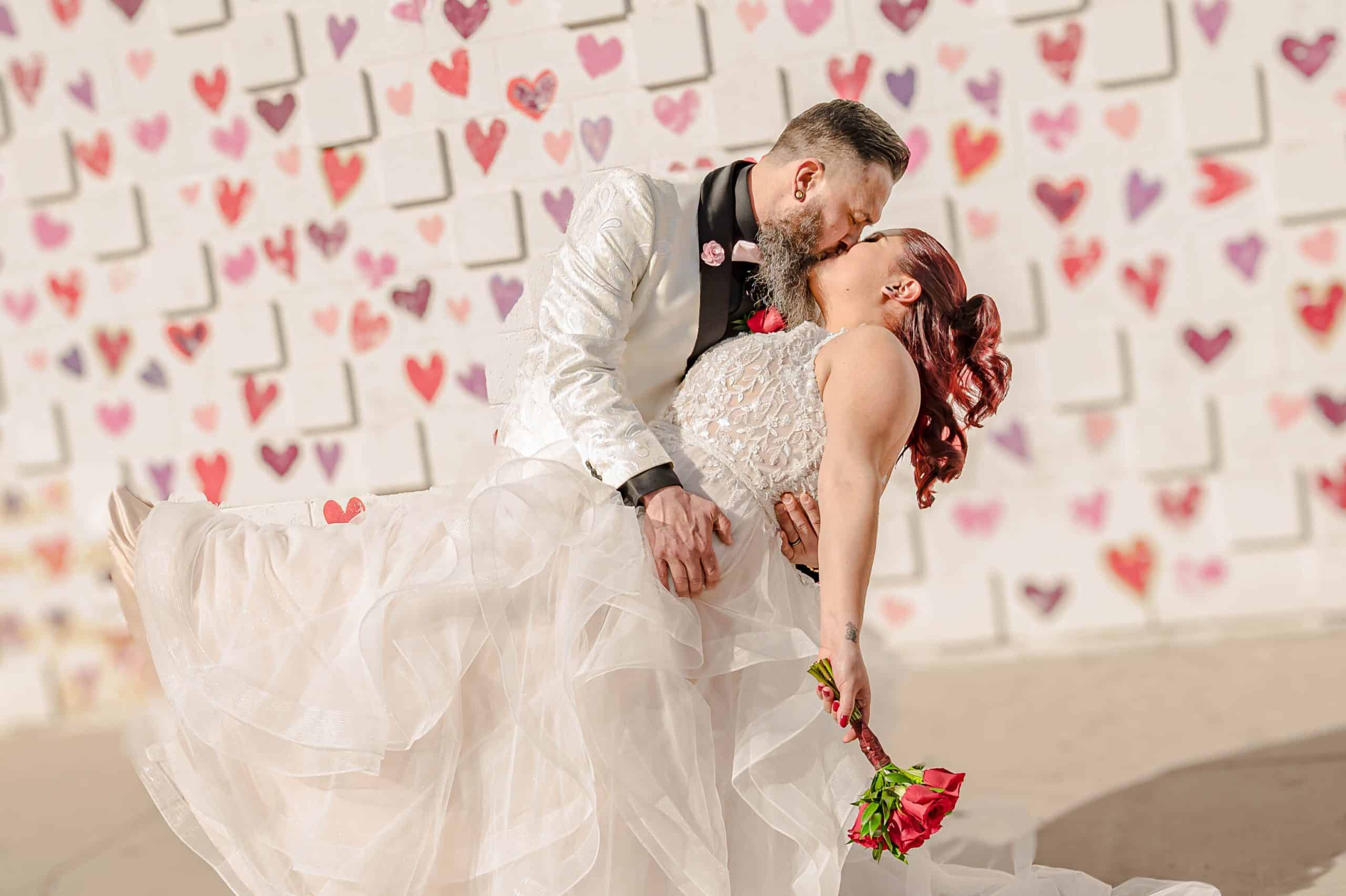 bride and groom enjoying Las Vegas wedding